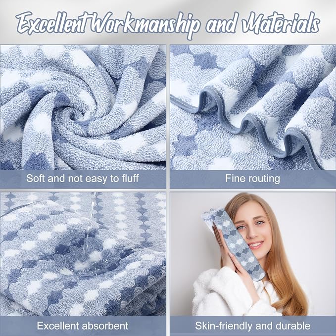 SmoothNovelty 16 Pack Microfiber Bath Towels Bulk 27'' x 60'' Oversized Size Bath Towel Highly Absorbent Extra Large Soft Drying for Beach Shower Summer Salon Sport Gym Party (Cone,Blue) - Image 3