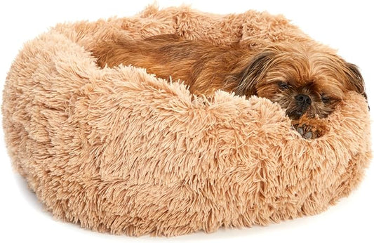 Barkbox Dog Bed, 2-in-1 Memory Foam Donut Cuddler Dog and Cat Bed, Calming Orthopedic Joint Relief Fur Crate Lounger for Pets, Machine Washable + Removable Cover, Waterproof Lining, Includes Toy | Calming Orthopedic Joint Relief Furry Crate Lounger for... by BARK