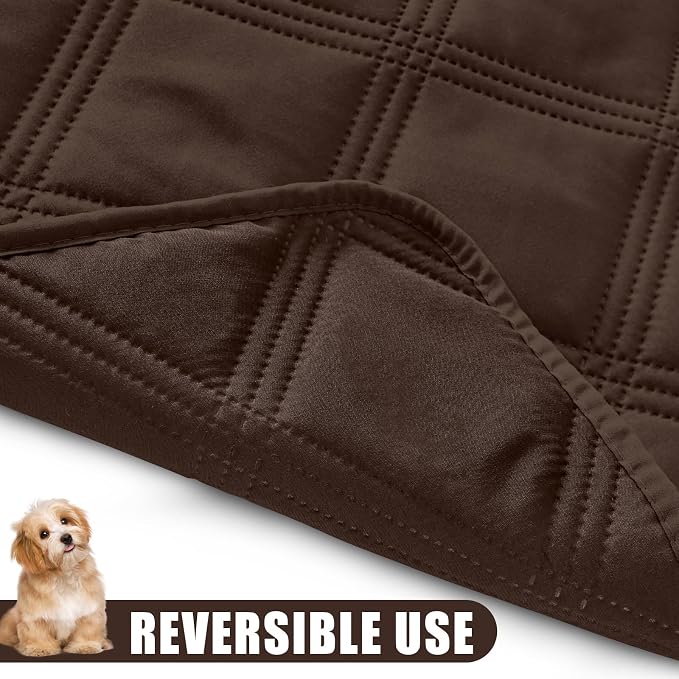 Smiry Waterproof Dog Bed Cover Blanket 68x82, Soft Reversible Pet Blanket, Washable Leakproof Cats Dogs Couch Cover for Sofa, Couch, Furniture, Chocolate/Chocolate - Image 3