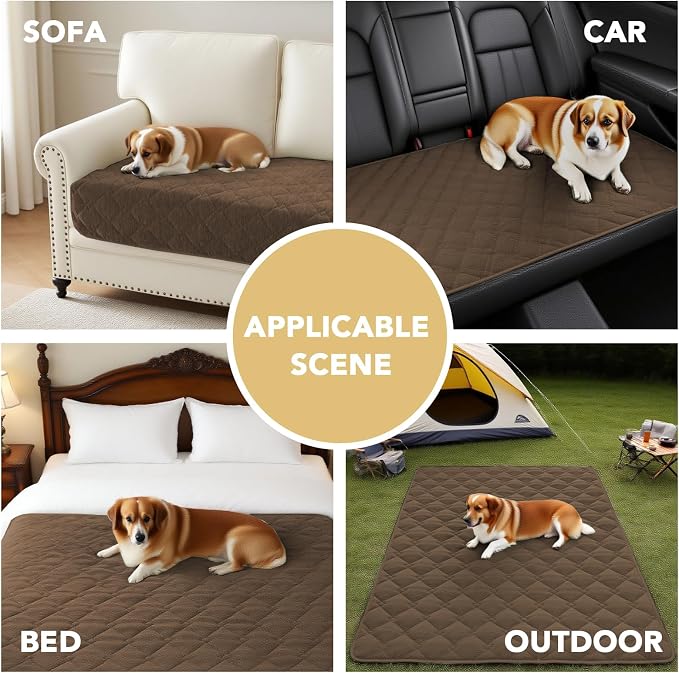H.VERSAILTEX Couch Cover Chenille Pet Fuzzy Sofa Covers for 2 Cushion Couch and Chaise Anti Slip Washable Sofa Slipcovers Soft Couch Protector Cover for Dogs Cats Kids(40" x 50",Coco Mocha) - Image 5