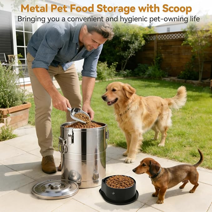 Newget Stainless Steel Dog Food Storage Container, Holds 35 lb Pet Food | Super Large Capacity, with Scoop, Sturdy, Rust-Proof, Insect-Proof, Moisture-Proof, Easy to Use, Suitable for Store Pet Food - Image 7