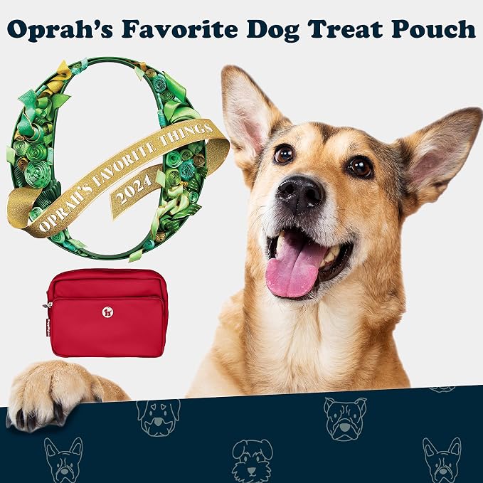 Puppington 3-in-1 Crossbody Dog Walking Bag & Treat Pouch with Matching Planet Safe Poop Bags & Built-In Dispenser - Dog Mom Gift for Puppy Training with Zippered Pockets (Ruby Red) - Image 3