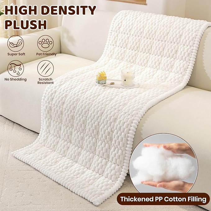 Royhom Couch Cover for Dogs Washable，Non Slip Sofa Protector for Pets | Durable & Easy Care, Soft Furniture Cover for Leather & Fabric Couches Against Claws, Spills & Fur, 27.6x59 Inch, White - Image 6