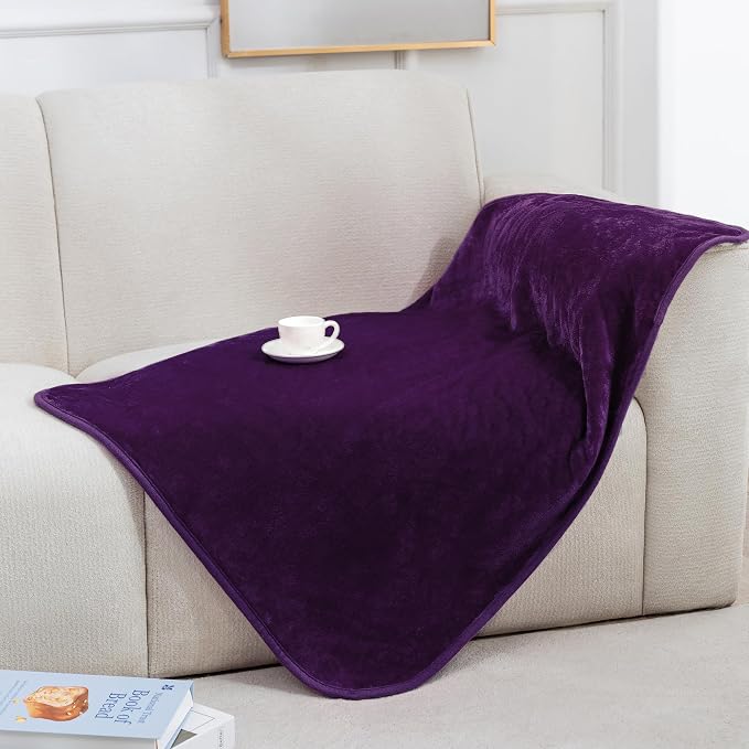 gogobunny Waterproof Pet Blanket for Small Dogs and Cats, Reversible Sherpa Fleece Soft Plush Throw for Couch Protection, Washable Furniture Protector (Dark Purple, 30x40 inches) by gogobunny