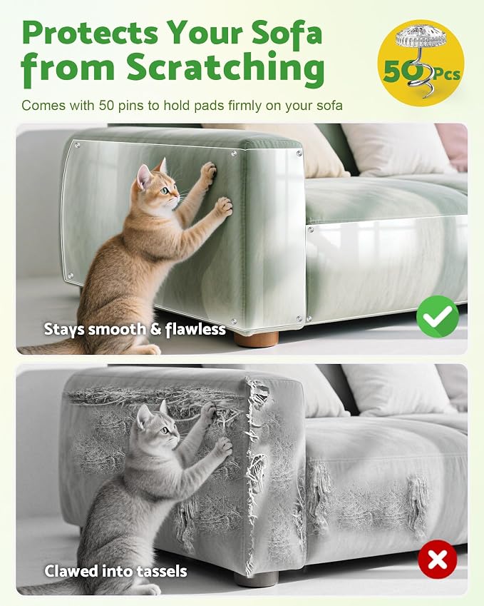 Gimars Transparent Cat Scratching Mat Cat Scratching Board Furniture Protection 45×500cm - Image 3
