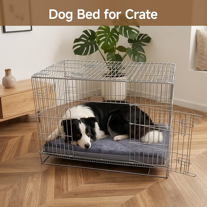 XL Waterproof Dog Bed for Crate, Washable Reversible Kennel Pads, 41x27 | Kennel Pet Bed for Medium Large Dogs with Removable Cover, Waterproof, Wipeable, Anti-Slip, Outdoor, Dark Grey - Image 5