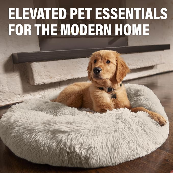 Active Pets Premium Small Donut Dog Bed, Fits Up to 45 lbs, Machine Washable Cushion, Plush Long Pile Faux Fur Fabric, Portable Pink Pet Bed Furniture for Puppies Adult Canines & Cats - Image 8