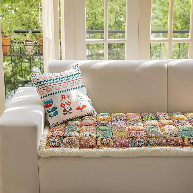 Couch Cover for Dogs, Non Slip Pet Couch Covers for Sofa Washable, Boho Couch Covers for 3 Cushion Couch Sofa Pet Friendly (Orange, 27.6x70.9 inch) - Image 7
