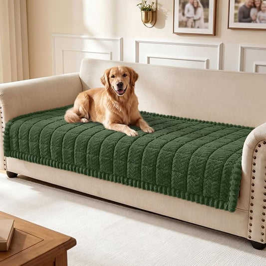 Smiry Couch Cover for Dogs, Non Slip Fuzzy Pet Sofa Covers Washable | Sofa Slipcovers for 3 Cushion Couch, Soft Thick Furniture Protector for Cats Dogs, Against Fur, Dirt, Scratch (35.4"x82.7") by Smiry