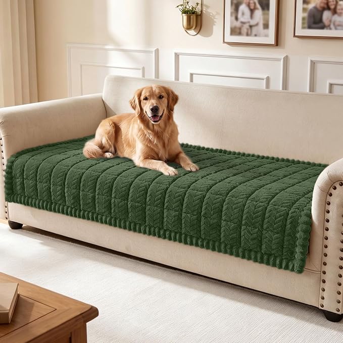 Smiry Couch Cover for Dogs, Non Slip Fuzzy Pet Sofa Covers Washable | Sofa Slipcovers for 3 Cushion Couch, Soft Thick Furniture Protector for Cats Dogs, Against Fur, Dirt, Scratch (35.4"x82.7") by Smiry