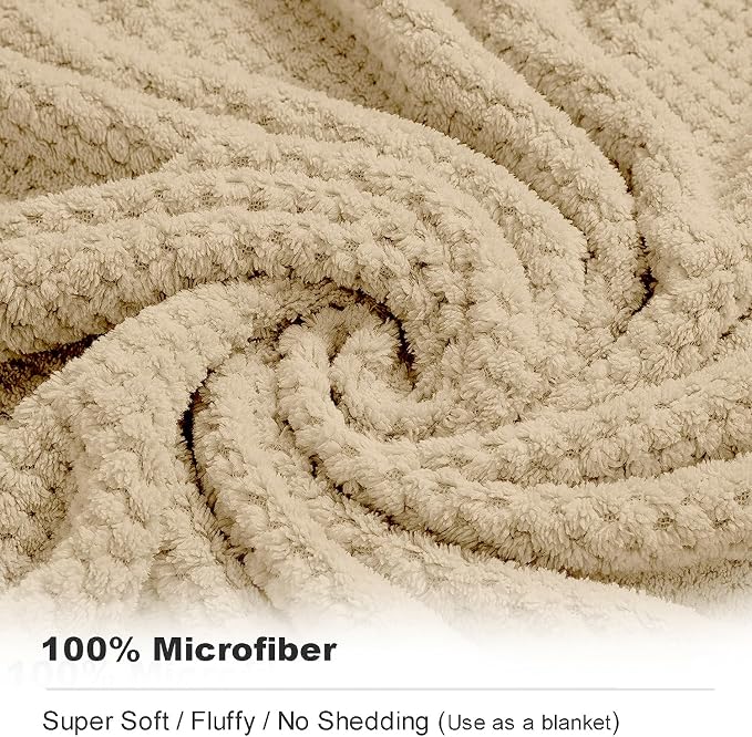 8-Piece Bath Towel Set, 2 Extra Large Bath Towel Sheets, 2 Hand Towels and 4 Washcloths - Highly Absorbent Quick Dry Microfiber,Ultra Soft Towel Set for Bathroom, Waffle Weave, Pack of 8 (Camel) - Image 3