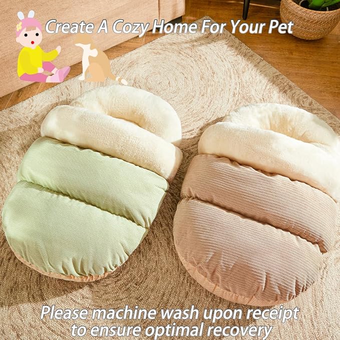 Romaneco Cat Bed - Pet Slipper Cave Bed for Indoor Cats and Small Dogs, Self Warming, Cozy & Soft Plush, Anti-Slip & Durable, Washable for Kittens and Puppies Under 15 lbs (24"x16", M, Light Brown) - Image 6