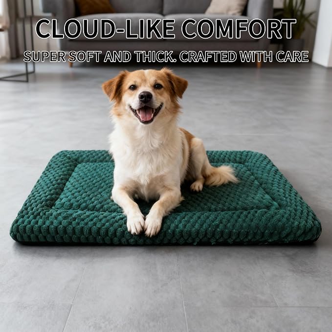 Dog Bed Mat - Dog Crate Pad - Reversible Mat for Pet Comfort - Soft Bed Crate Pads for All Seasons - Durable, Machine Washable Mat for Crates, Travel, and Home (Dark Green, 30" L*20" W*1.5" Th) - Image 7