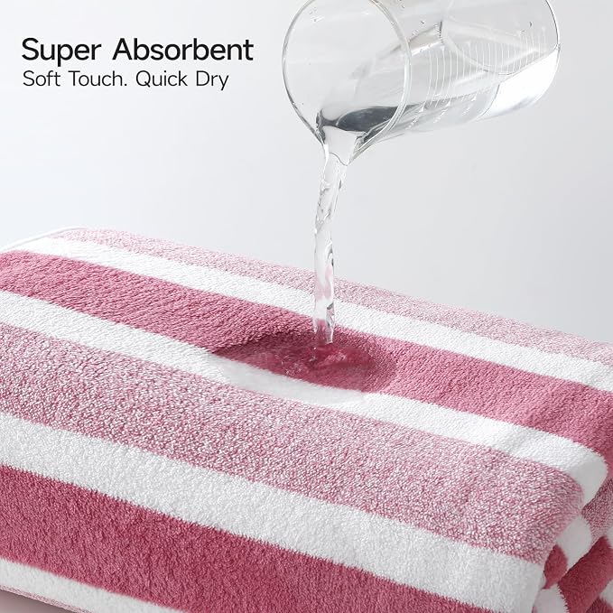REDKISS 6-Piece Microfiber Bath Towel Set, Ultra Soft, Highly Absorbent & Quick Dry, 35x70 Inch Oversized, Pinkish red Towels for Bathroom, Spa, Gym, 2 Bath 2 Hand 2 Washcloths - - Image 6