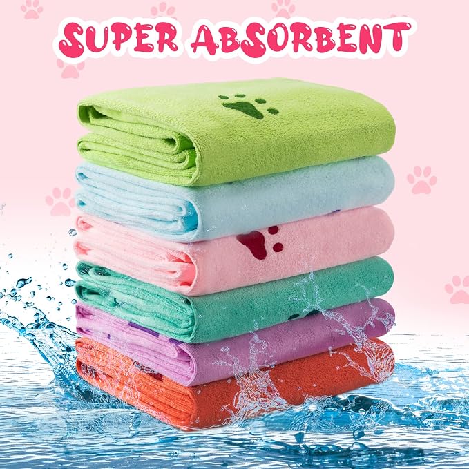 Tatuo 22 Pcs Dog Towels for Drying 20 x 40 Inch Pet Bath Towels Absorbent Microfiber Towel Quick Drying Puppy Bathing Supplies for Small Medium Large Dog Puppy Cat(Colorful,Bone Pattern) - Image 3