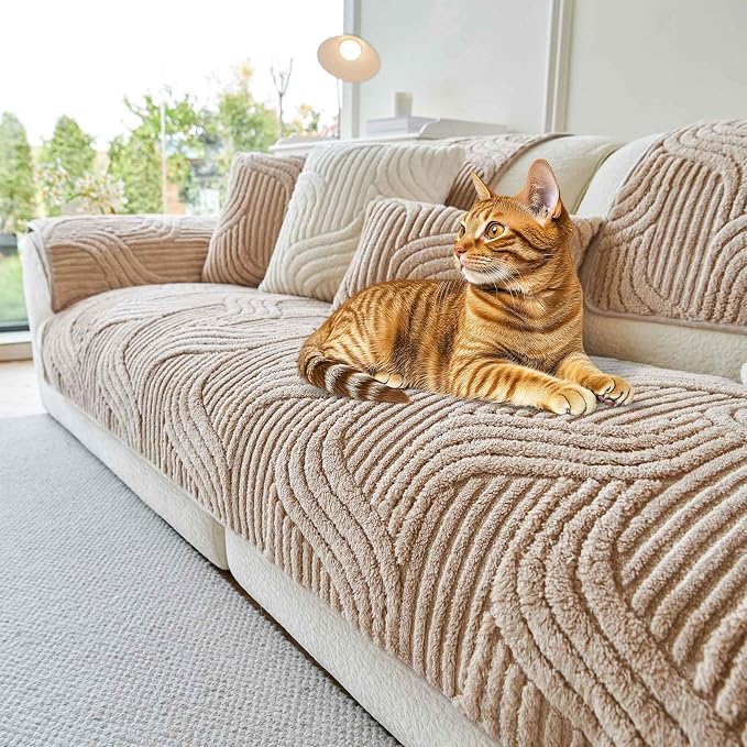 OTOB Couch Covers for Sofa Washable Anti Slip Furniture Protector, 1 Piece | Matcha Green, 27.6"x82.7", Soft Plush, All Seasons, Breathable, Modern, Wear-Resistant, Couch Cover for Dogs, Fade Resistant by OTOB