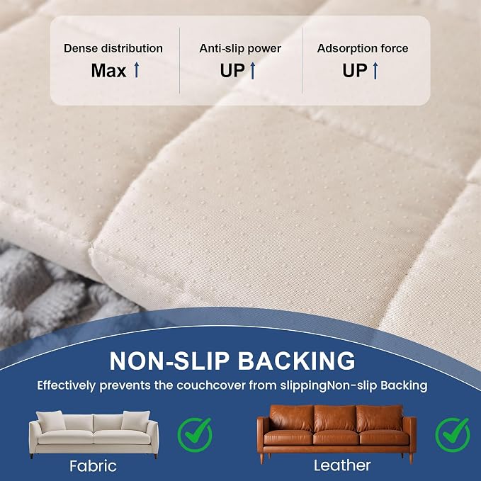 OTOB Couch Covers for Dogs Washable Non Slip Pet Couch Cover Protector | Light Gray, 23.6" x 47.2", Fuzzy Soft Plush, Pet Friendly, All Seasons, Breathable, Modern, Thick Wear-Resistant, Sofa Cover - Image 6