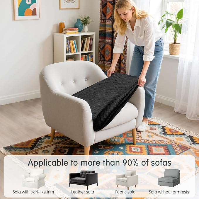 Hokway Couch Cushion Covers Stretch Cushion Covers Sofa Seat Cushion Slipcover Cushion Protector(Black, Small) - Image 5