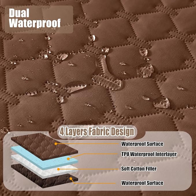 Smiry Waterproof Dog Bed Cover Blanket, Reversible Pet Blanket | Soft Reversible, Washable Leakproof Cats Dogs Couch Cover for Sofa, Couch, Furniture (82x82 Inch) - Image 2