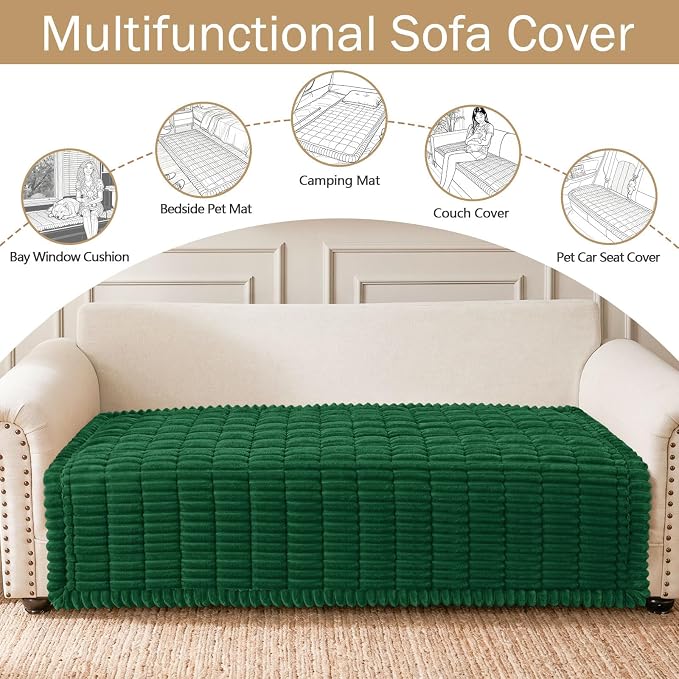 hyha Couch Cover for Dogs, Washable Non Slip Plush Flannel Sofa Protector | Thick Flannel, Silicone Anti-Slip Backing, Pet Hair & Scratch Protection, Fits Sofa & Loveseat (43" x 82.7") - Image 3