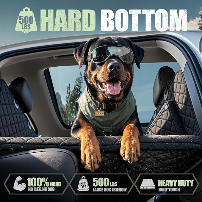 Rorhxia 3-in-1 Dog Car Seat Cover for Back Seat with Road Trip & Daily Mode | 3 Modes for Full Pet / Storage / Passenger, 500 lbs Hard Bottom Supports, 45% More Space, 100% Waterproof, 7-Layer Protection - Image 3