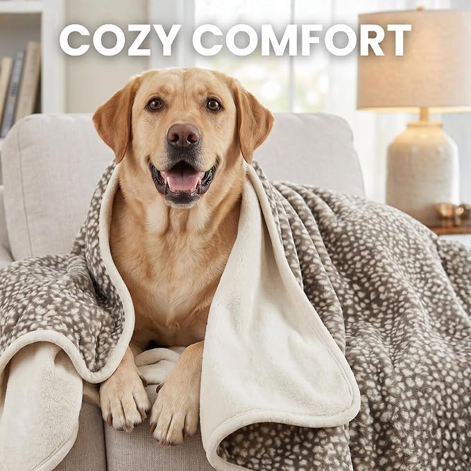 Waterproof Dog Blanket for Cats & Dogs, Washable Couch Cover, Reversible Furniture Protector Blanket, Large Soft Sherpa Fleece, Couch Protector, Pet Throw Blankets, 60" x 70" - Image 6