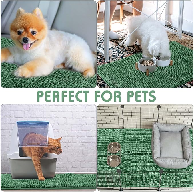 Amylove 4 Pcs Guinea Pig Cage Liner 16 x 24 Inch Washable Chenille Pee Pads Pet Dog Cat Bedding Training Mat Reusable for Small Animals Puppy Bunny Hamster Chinchilla - Image 5