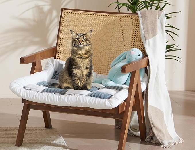 Couch Cushion Cover for dogs Sofa Cover Washable Pet Love Seat Couch Covers for Sofa Slipcovers Couch Protector Blanket for Dogs Sofa Cushion Covers for Pets Washable Pad Blue Grey 70x70cm/27.6x27.6in - Image 8