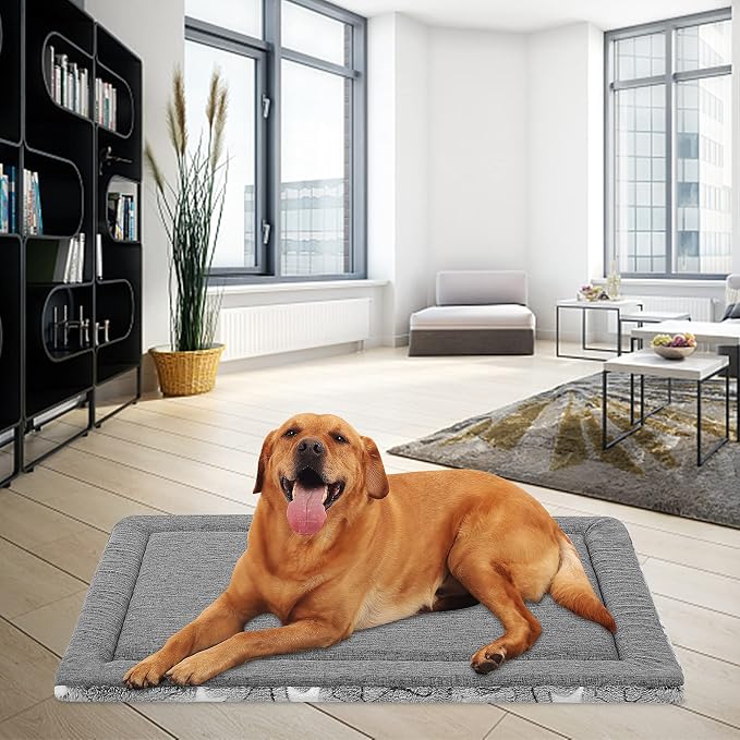 EMPSIGN Dog Crate Pad for 42"x28" Dog Crate, Star Pattern/Grey | Reversible Kennel Mat (Cool & Warm), Machine Washable, Cozy Star Pattern Sleeping Pad, All-Season Pet Bed - Image 5