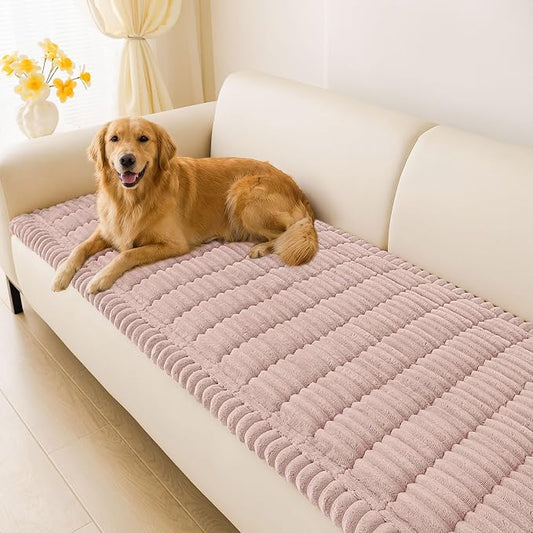 hyha Couch Cover for Dogs, Washable Non Slip Plush Flannel Sofa Protector | Thick Flannel, Silicone Anti-Slip Backing, Pet Hair & Scratch Protection, Fits Sofa & Loveseat (27.6" x 70.9") by hyha