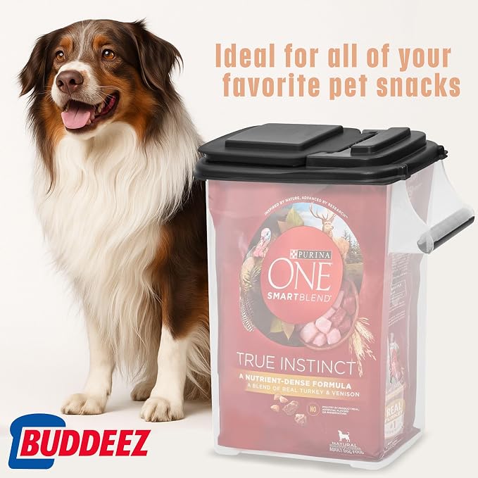 Buddeez Pet Food Storage Containers - Capacity Dog Food Storage Container, Cat Food Container, Bird Seed Storage Container, with Durable EZ Grip Handle, EZ Flip Lid & Scoop (2 Pack) 16 QT/16 LB - Image 5