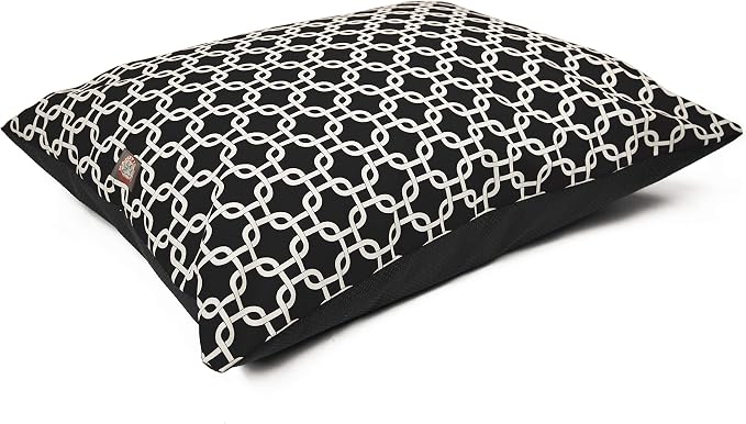 Majestic Pet Rectangle Large Dog Bed Washable – Non Slip Comfy Pet Bed – Dog Crate Bed Super Value Pillow Dog Bed – Dog Kennel Bed for Sleeping - Dog Bed Large Breed 46 x 35 Inch – Links Black by MajesticPet