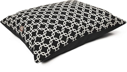 Majestic Pet Rectangle Medium Dog Bed Washable – Non Slip Comfy Pet Bed – Dog Crate Bed Super Value Pillow Dog Bed – Dog Kennel Bed for Sleeping - Dog Bed Medium Breed 35 x 28 Inch – Links Black by MajesticPet