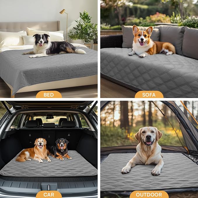 Luciphia Waterproof Couch Cover for Dogs, Non-Slip Pet Sofa Protector | Non-slip waterproof couch cover scratch-resistant machine washable protects sofa bed, Light Grey, 68" x 82" - Image 7