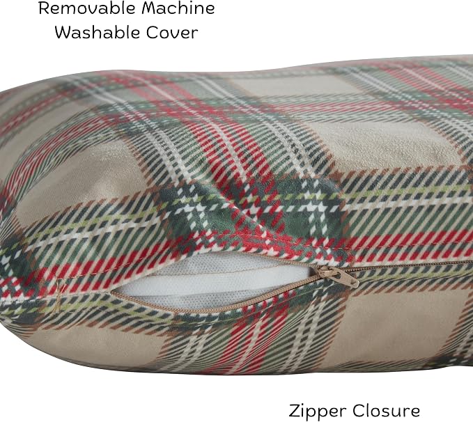 Happy Hounds Charlie Holiday Plaid Throw Pillow Dog Bed, Medium (42 x 30 in.) - Image 3