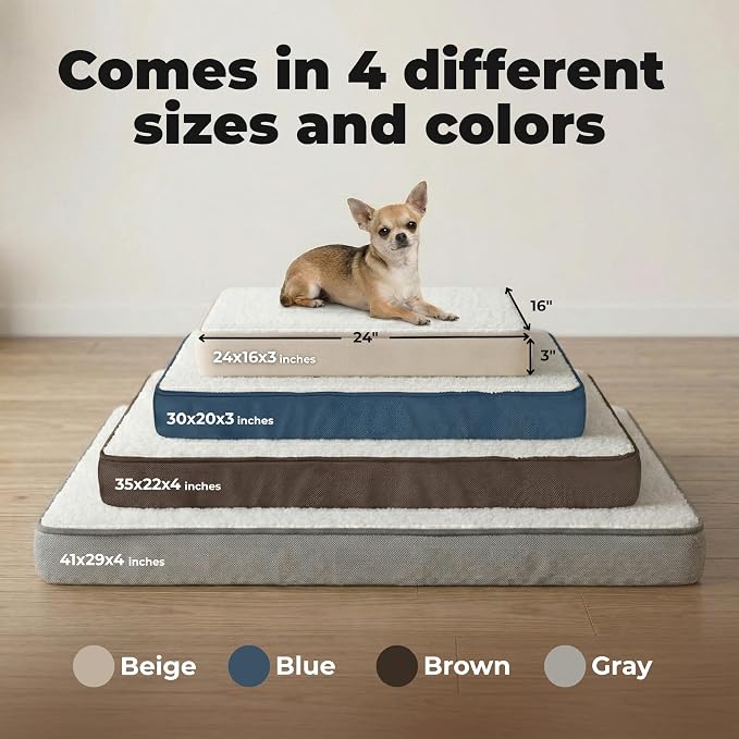 Best Pet Supplies Orthopedic Dog Bed with Memory Foam, Washable Dog Crate Mat for Small, Medium & Large Dogs, Thick Mattress for Crates, Kennels or Floor, Waterproof Pet Bed - Gray, 35 x 22 x 4 - Image 6