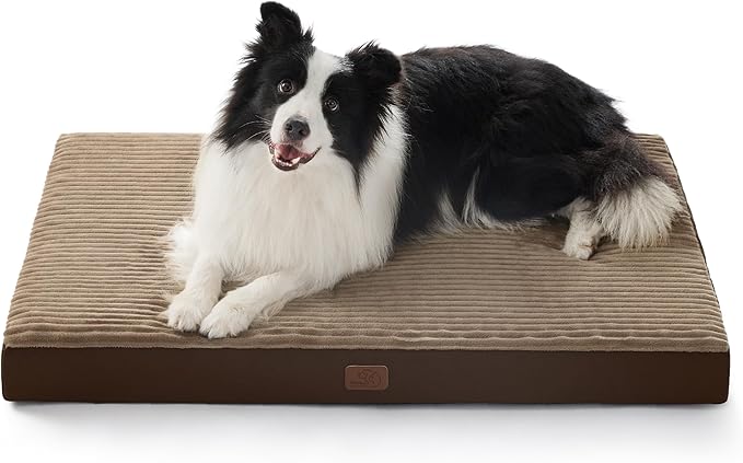 Bedsure ComfyFleece XL Dog Bed for Crate with Washable Cover, 41x27 | Orthopedic Egg Crate Foam Pet Mat,Removable Cover, Nonslip Bottom,Not Waterproof,Not Chewproof,For Extra Large Breeds ≤70lbs by Unknown