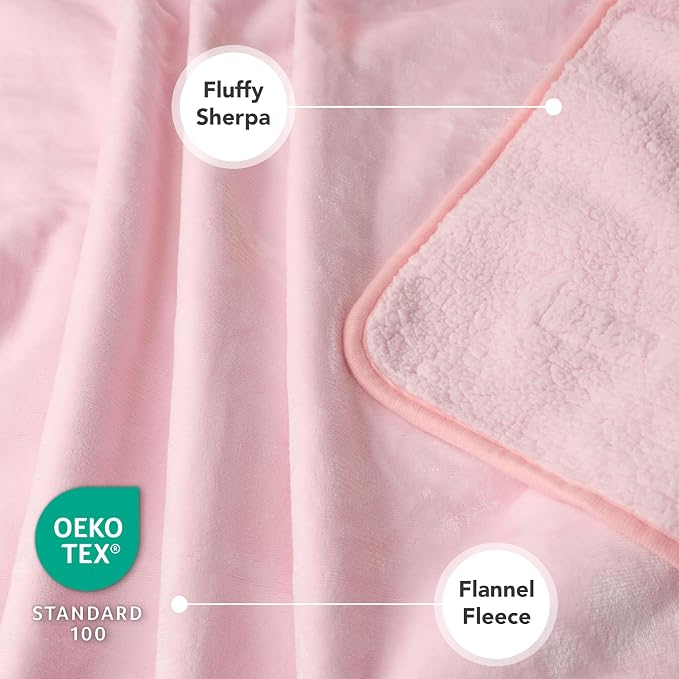 PetAmi Premium Waterproof Dog Blanket for Medium Large Dogs, Reversible Sherpa & Flannel Fleece, Leakproof Pet Throw for Couch Protection, Soft Plush Furniture Protector for Cats, Washable, 40x60 Pink - Image 3
