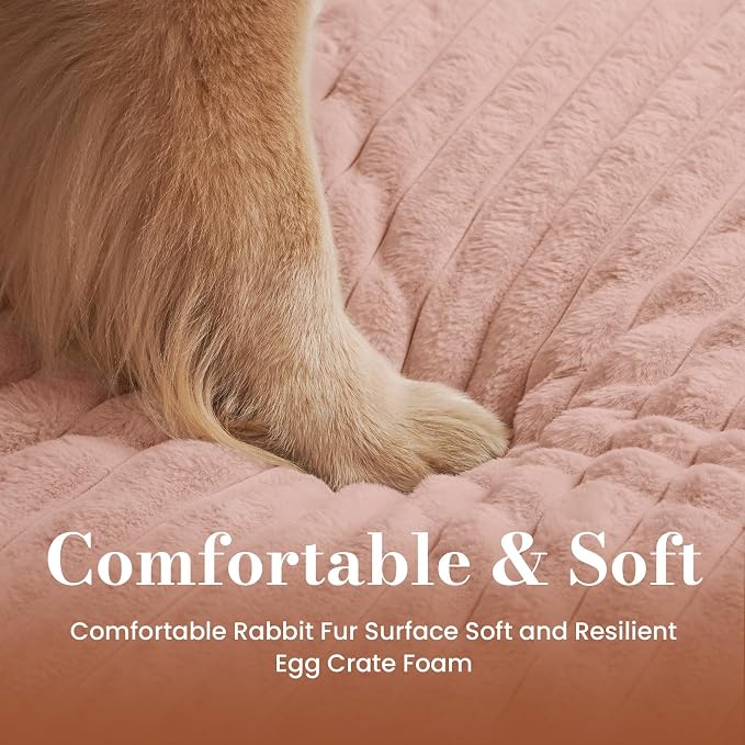 Medium Dog Bed Orthopedic Foam with Waterproof Lining | Egg crate foam for joint support. Soft plush surface. Non-slip bottom. Removable & machine washable cover. OEKO-TEX certified - Image 4