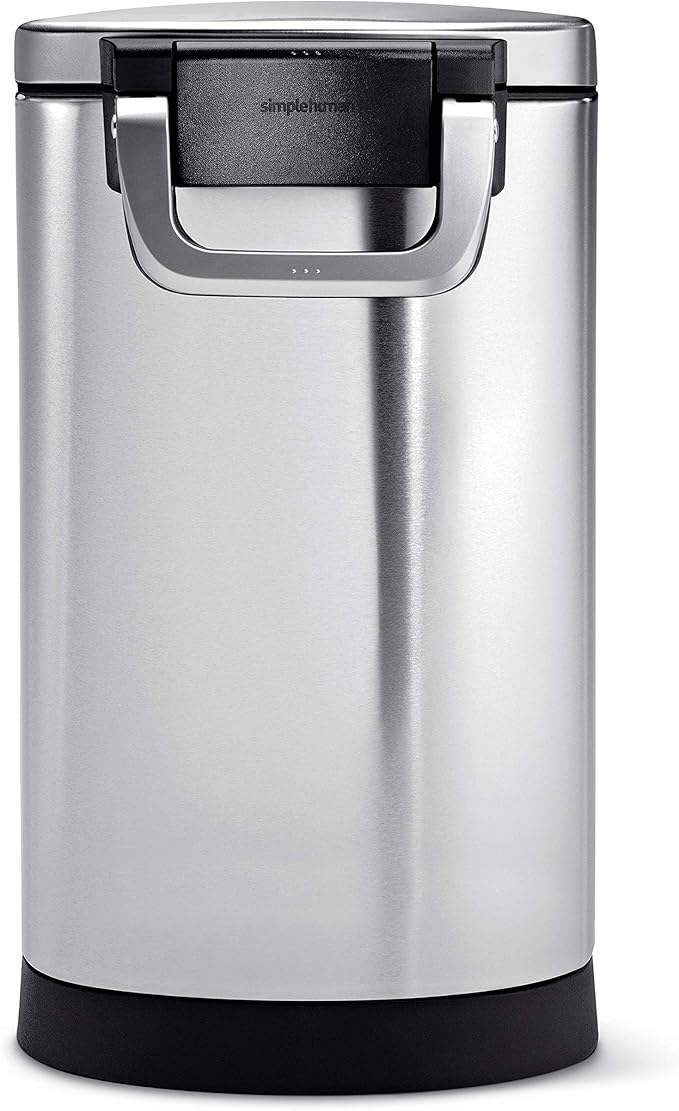 simplehuman Medium Pet Food Storage Container, Holds 25-29 lb / 11-13 kg of Dry Dog Food, Cat Food, or Bird Seed, Airtight Lock-Tight Lid with Magnetic Scoop, BPA-Free, Brushed Stainless Steel - Image 3