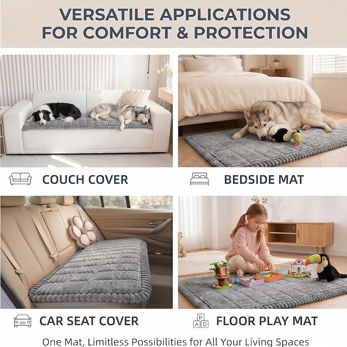 Toucans Couch Covers for Pets, Washable, Non Slip Plush Sofa Protectors, Fuzzy Pet Couch Covers, Pet Friendly (Grey, 27.6" x 70.9") - Image 5