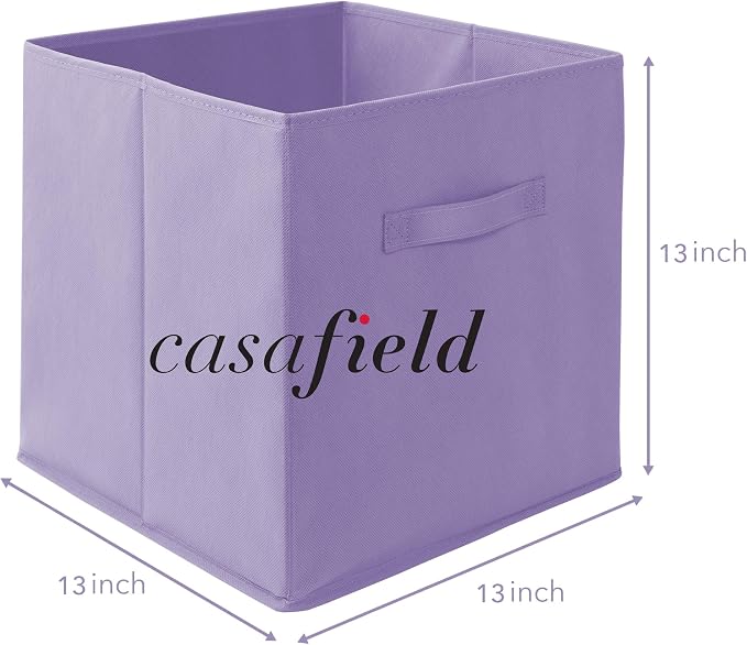 Casafield Set of 12 Collapsible Fabric Cube Storage Bins, Multicolor - 13" Foldable Cloth Baskets for Shelves, Cubby Organizers & More - Image 7