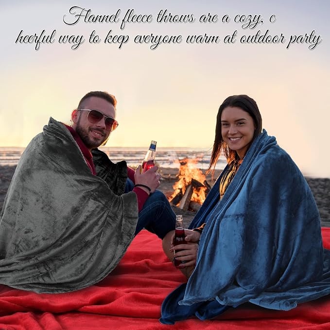 16 Pcs Flannel Fleece Throw Blanket Bulk 50 x 60 in Soft Fleece Throw Blankets Coral Bed Sofa Bulk Color Winter Warm Pet Blanket for Home Office Wedding Season Gift Homeless Donation (Dark Colors) - Image 6