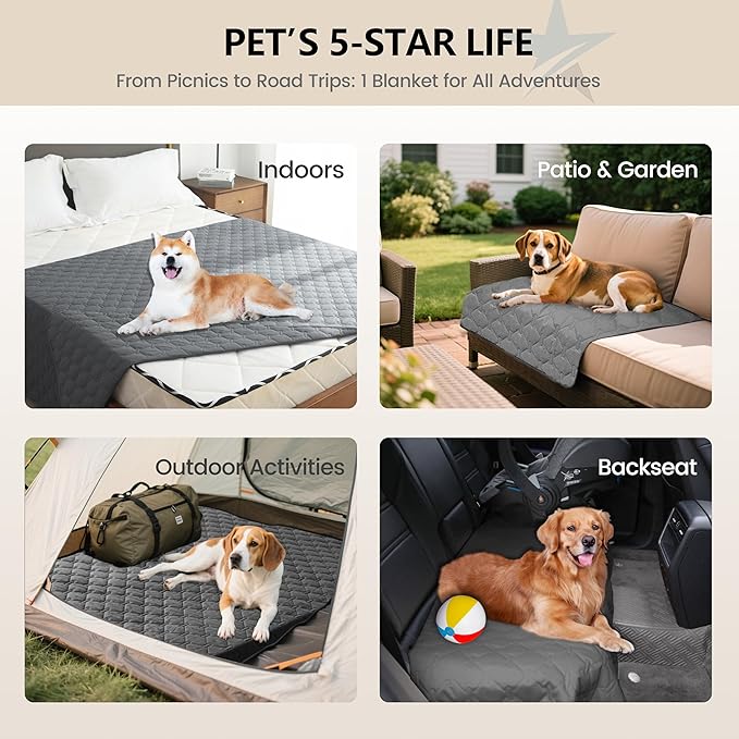 gogobunny 3X Stronger Waterproof Pet Blanket, Scratch Proof Furniture Protector for Dogs Cats, Reversible Cover 52x82 Inch, Dark Grey - Image 5