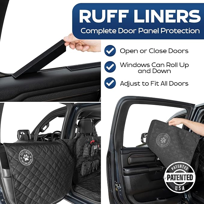 XL Floor Cover with Door Protection and Tactical MOLLE System - As Seen on Shark Tank - Fits Full-Size Crew Cab Trucks with Fold Up Seats, Waterproof & Machine Washable – XL Dog Hammock for Truck - Image 2