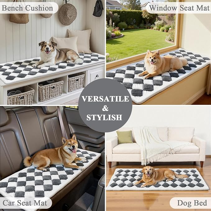 Vaukki Couch Cover for Dogs Washable, Non Slip Dog Sofa Pad Topper, Fuzzy Pet Sofa Cover for 3 Cushion Couch Pet Friendly, Furniture Protector Dog Bed Mat for Large Dogs (27.6''x70.9'', Grey) - Image 4