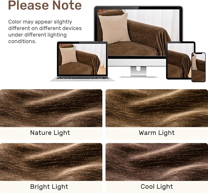 2 Pieces Sectional Couch Covers L Shaped Cover XXXL Coffee | Thick Washable Fabric for L Shaped Sectional Sofa, Anti-Pet Hair, Stain & Wear Resistant, Easy Care & Installation - Image 8
