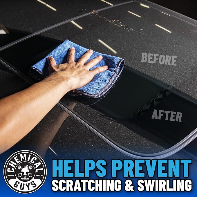 Chemical Guys, Professional Microfiber Towels, 16 x 16 in, Blue, 12 Pack | Ultra-soft, scratch-free towels to buff wax, dry panels and clean glass and interiors, machine washable - Image 9
