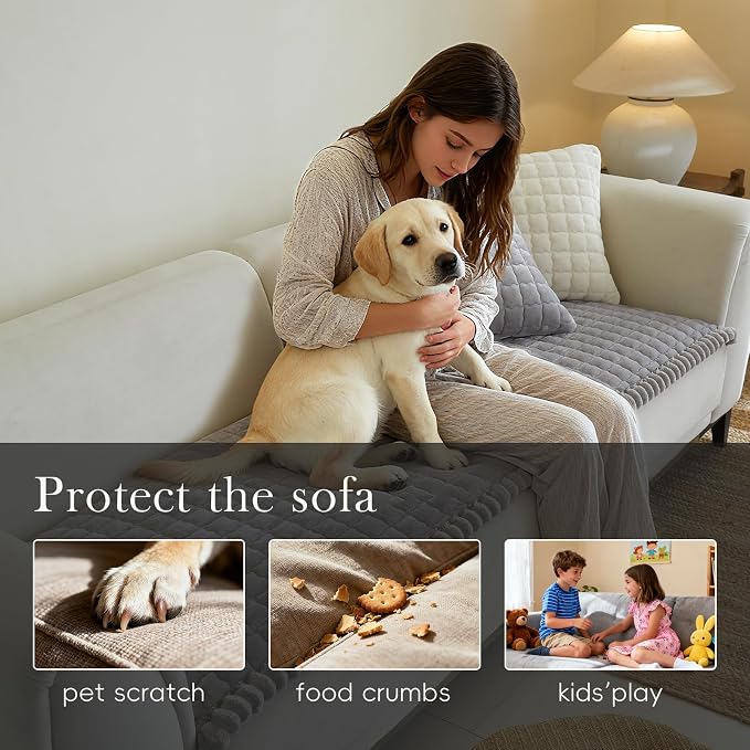 Couch Covers for 3 Cushion Couch Sofa Pet Friendly,Non-Slip Sofa Cover Washable - Image 3