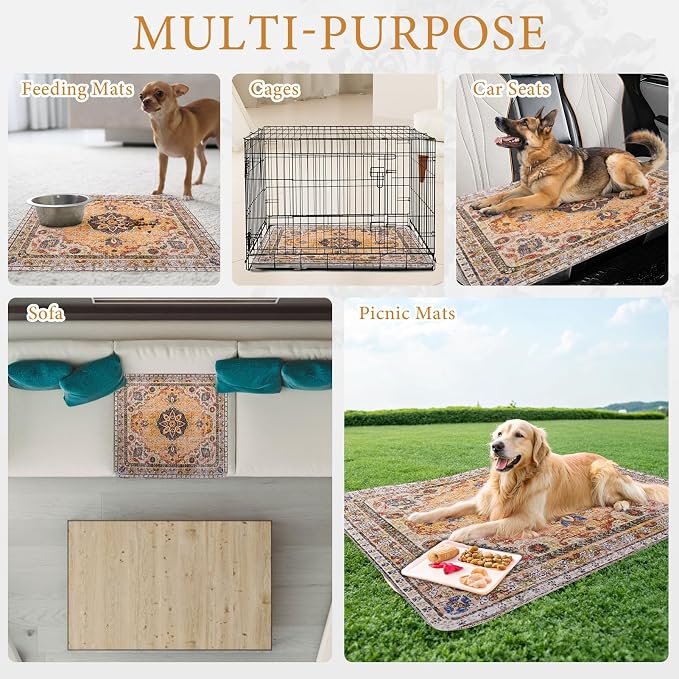 Homimp Washable Pee Pads for Dogs, 2 Pack Reusable Puppy Pads Waterproof, Absorbent and Leakproof Dog Pee Pads, Non Slip Puppy Training Pads, Pet Mat for Floor,Crate,Couch,Whelping,Khaki, 36"x36" - Image 7